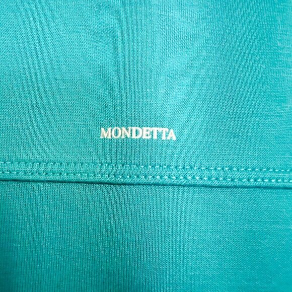 Mondetta Ladie's Scuba Long Sleeve Crewneck Sweatshirt Relaxed Fit Teal Size XS - Picture 5 of 5